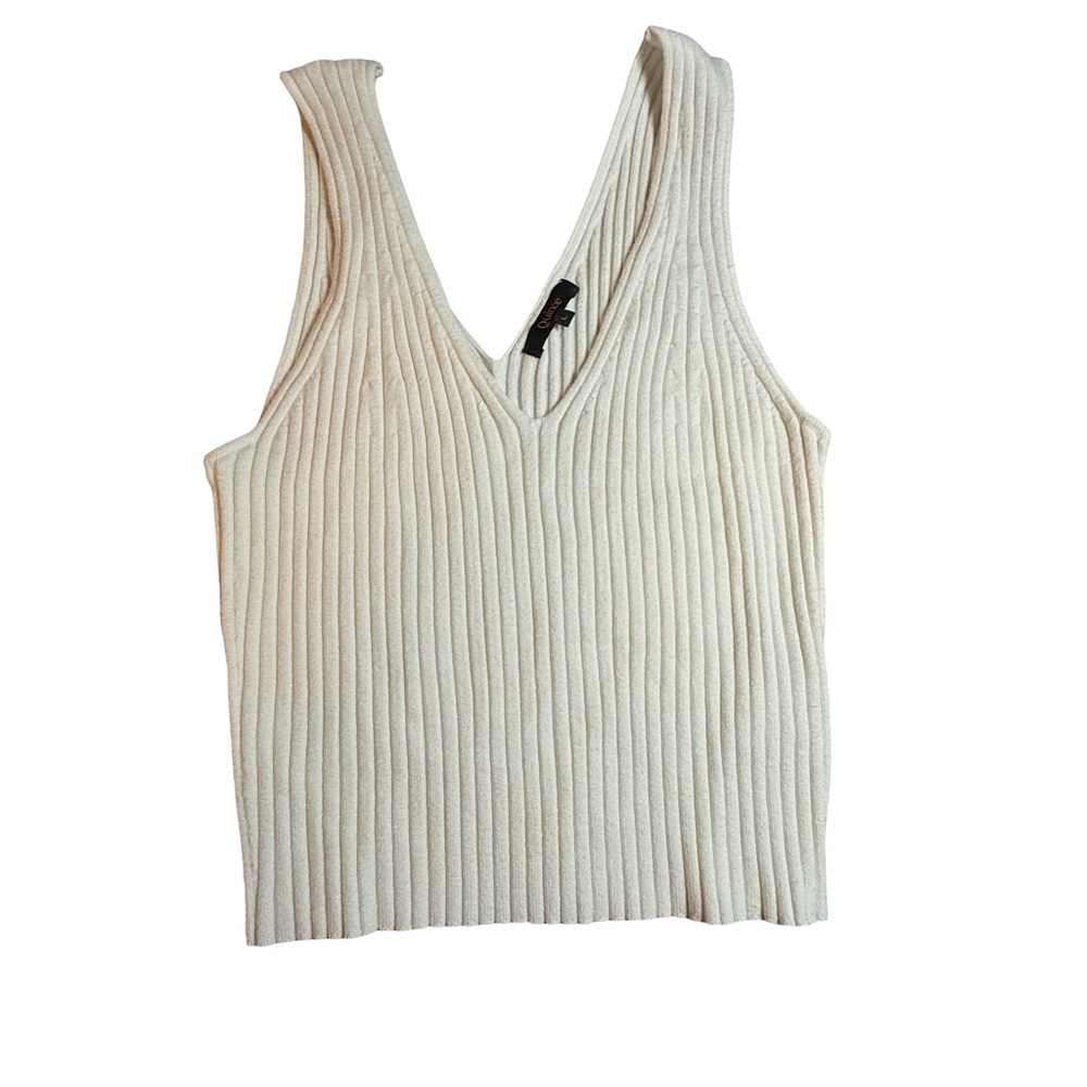 Quince Cream Ribbed Tank Top